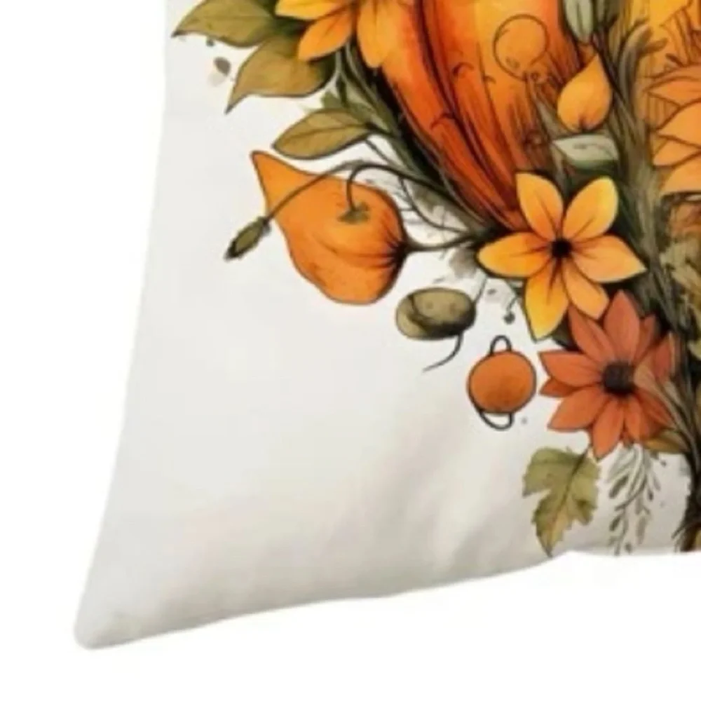 PUMPKIN FLORAL Pillow Cover